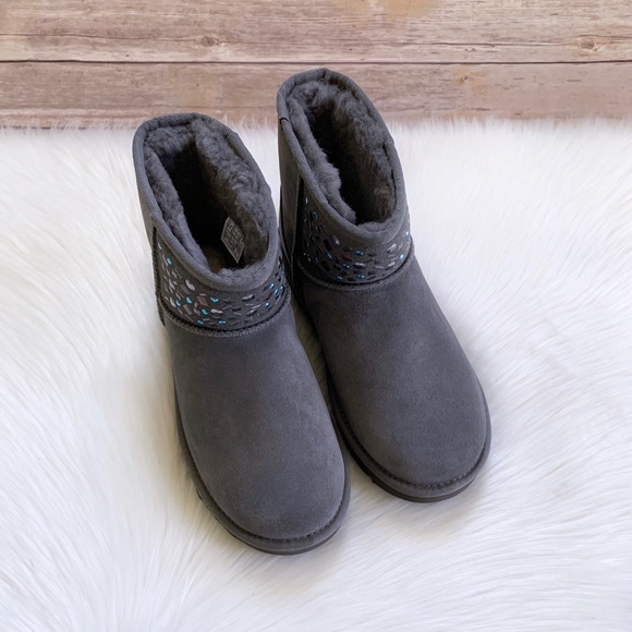UGG Classic Mini Stud II Charcoal Boots - Picture 3 of 9